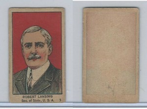 W545, World War I Leaders, Scenes, Insignia, 1920's, #3 Robert Lansing