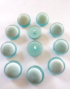 Vintage ELEVEN (11) DOME ROUND HALF SHANK AQUA TURQUOISE BUTTONS~ 3/4" D - Picture 1 of 7