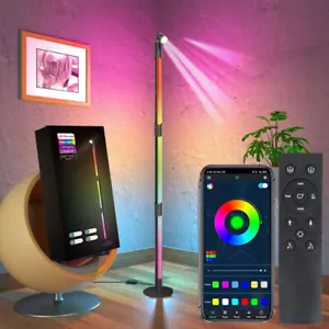 53" RGB LED Corner Floor Lamp RGBIC Room Ambient Lights Smart Remote APP Control - Picture 1 of 10