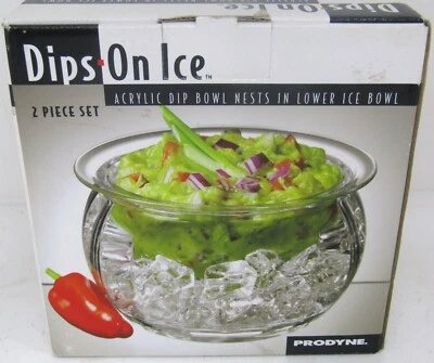 Tazón para servir condimento acrílico Prodyne Dips on Ice transparente 16 oz Foto 1 de 4