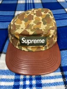Supreme Duck Camo Leather Camp Cap 5-Panel Camoflauge Hat Green SS12 BOGO - Bild 1 von 6