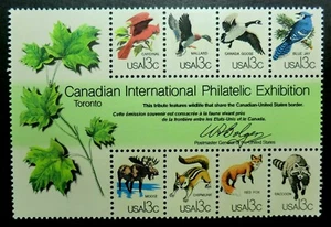1757 MNH 1978 13c CAPEX Wildlife Birds Goose Jay Moose Chipmunk Red Fox Raccoon - Picture 1 of 1