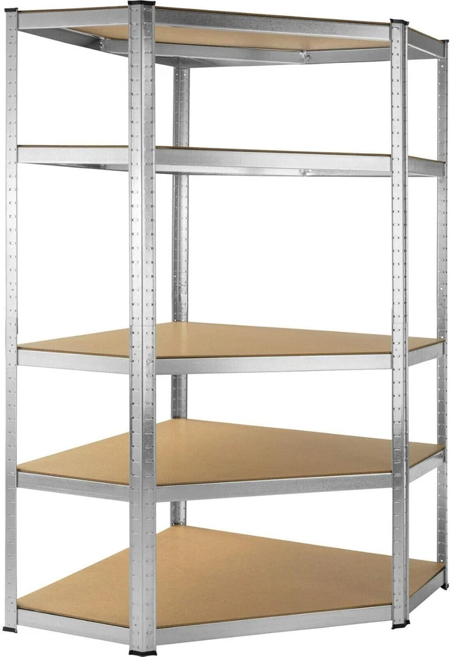 Scaffale angolare acciaio zincato 180 x 90 x 40 cm 5 ripiani portata 875 Kg - Immagine 1 di 1