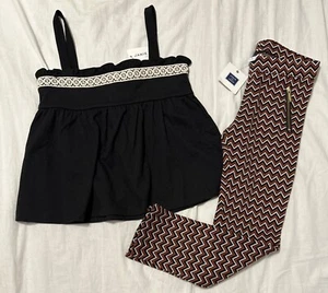 NWT Janie and Jack Black & White Moment Plaid Ponte Pants and Top Size 6 - Picture 1 of 5