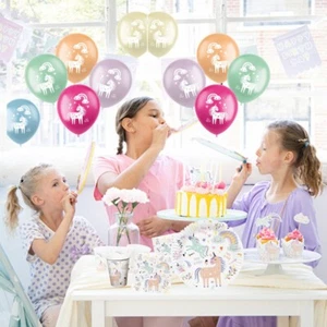 Einhorn Kindergeburtstag Party Deko Set 48-teilig Einhorn Regenbogen Geburstag - Bild 1 von 7