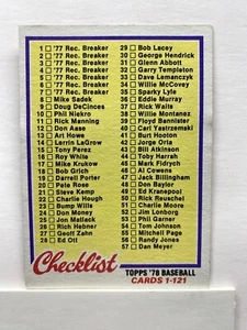 VTG 1978 Topps # 74 Unmarked Checklist A7 - Picture 1 of 1
