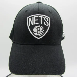Brooklyn Nets NBA Basketball Adidas Black Adult Hat Baseball Cap L-XL Fitted - Picture 1 of 16