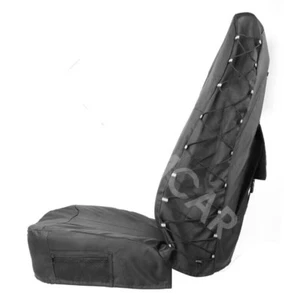 Cubierta de asiento de coche con cubo de respaldo alto bolsa de almacenamiento de múltiples bolsillos protector impermeable - Imagen 1 de 12