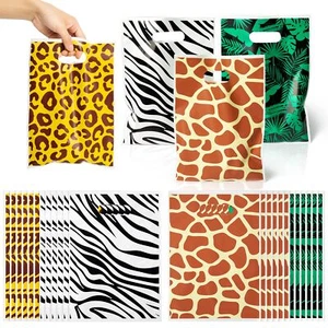 60Pcs Animal Print Party Bags Zoo Print Goody Candy Treat Bags Jungle Safari ... - Picture 1 of 7