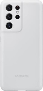 Genuine / Official Samsung Galaxy S21 Ultra Silicone Case / Cover Light Grey