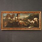 Antike Malerei Lombardo Hirte Mit Hund Bild Derartige Öl Auf Leinwand Um Xvii Jh