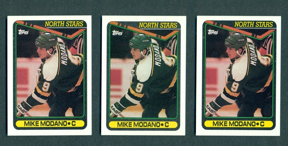 1990-91 Topps #348 Mike Modano Rookie 3 Card Lot Nm-Mint Stars - Image 1 of 2