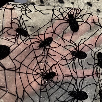 Tulle Spider Web Net Fabric Mesh Lace Dressmaking DIY Halloween Witch Cloth Sexy - Image 1 of 4