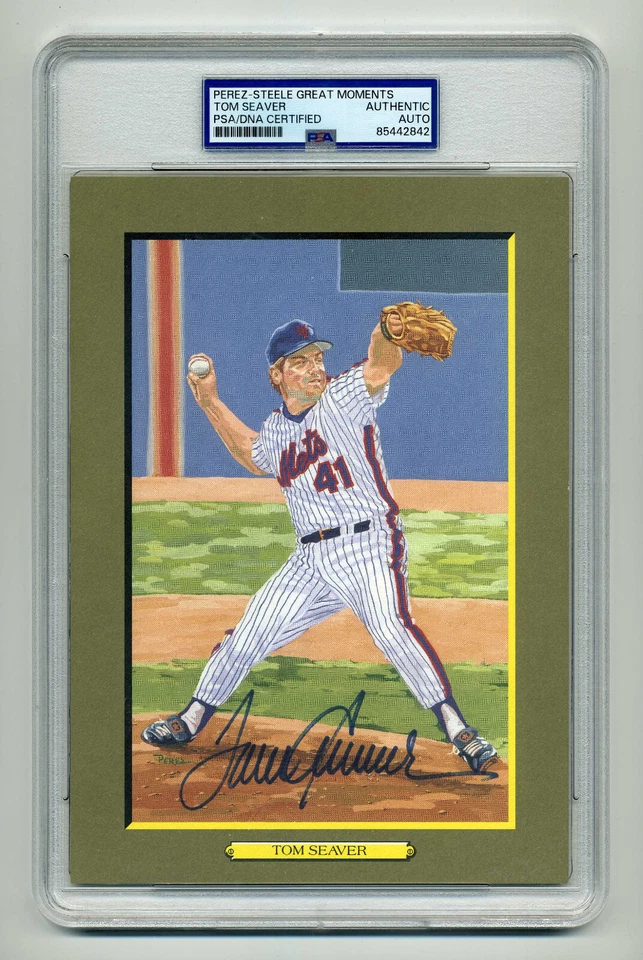 TOM SEAVER PSA/DNA SIGNED  PEREZ STEELE GREAT MOMENTS CARD and REALLY NICE!! - Image 1 of 1