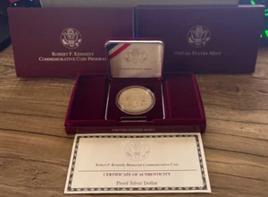 1998 S Robert F Kennedy Proof Silver Dollar Commemorative OGP and COA - Picture 1 of 7