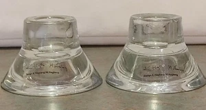 Mid Century Modern Hagberg Danish Clear Glass Candlestick Holders - Set of 2 - Bild 1 von 6