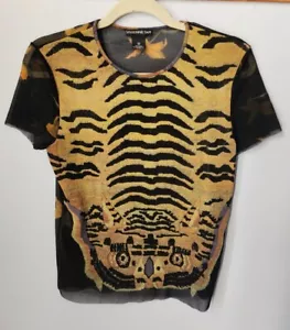 Camicia blusa Vivienne Tam Tiger tappeto tibetano vintage maglia nylon taglia 3 - Foto 1 di 10