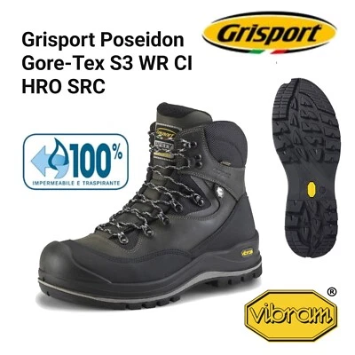 SCARPA DA LAVORO POSEIDON S3 HRO HI CI WR SRC (GRISPORT) N41 Nero VIBRAM - Imagen 1 de 4