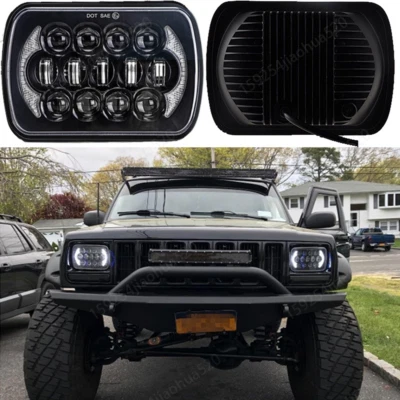 Точечная светодиодная фара 5x7 7x6 дальний ближний свет гало дневные ходовые огни для Jeep Cherokee XJ YJ Chevy Ford - Изображение 1 из 4