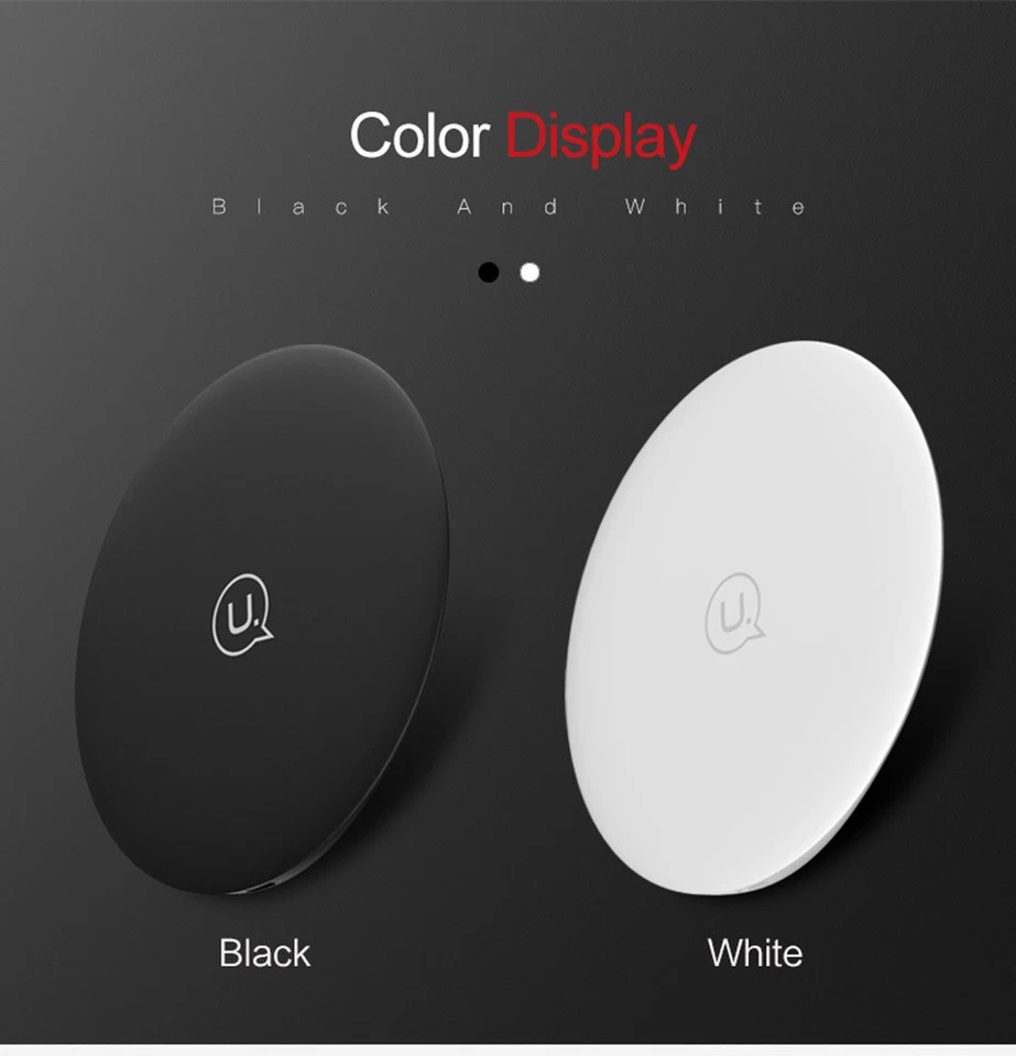 Almohadilla de carga rápida inalámbrica de diseño ultrafino para iPhone 8 Samsung S8 blanca Foto 1 de 4