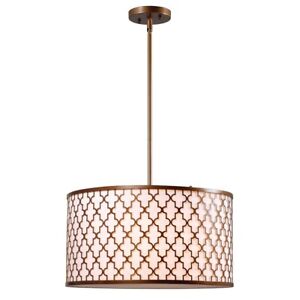 Kenroy Home 93373AG Tripoli 3-Light Pendant with Antique Gold Finish