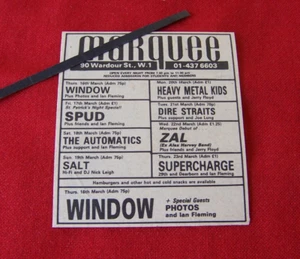 DIRE STRAITS MARQUEE SOHO LONDON 1978 ORIGINAL VINTAGE GIG ADVERT - Picture 1 of 1