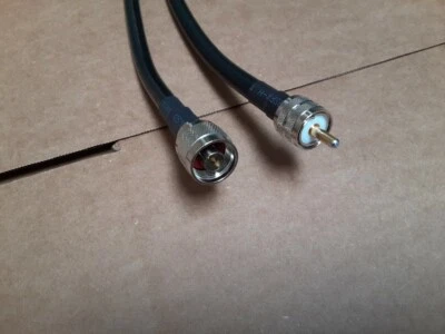 Cable coaxial de antena de radio HAM LMR-400 HECHO EN EE. UU. PL259 a N macho 50 pies Foto 1 de 2