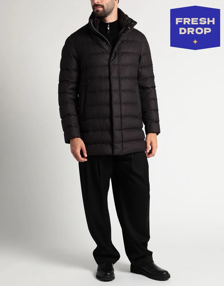 RRP€1795 HERNO Cashmere & Silk Flannel Quilted Coat IT64 US54 5XL Made in Italy - Image 1 of 4