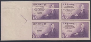 US Stamp #754 Farley Special Printing Margin Block, Preprinting Crease Error - Picture 1 of 2
