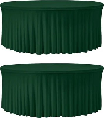 Paquete de 2 spandex redondo verde oscuro 60 pulgadas 60 pulgadas-paquete de 2,  Foto 1 de 4