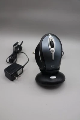 Logitech MX1000 Wireless Laser Mouse M-RAG97 & Receiver/Charger Dock+AC Adapter - Image 1 of 4
