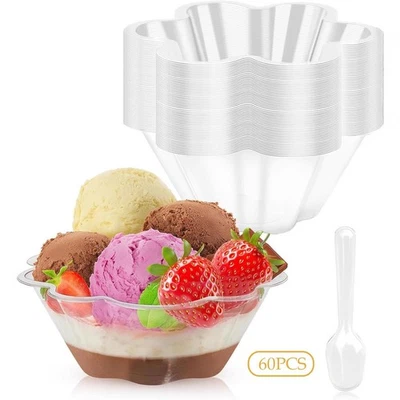 60 Pieces Dessert Cups Small Party Serving Bowls for Snack Cupcake Yogurt - Image 1 of 4