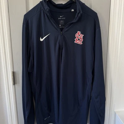 St. Louis Cardinals Nike Dri Fit 1/4 Zip Pullover Shirt Size Large MLB Baseball - Image 1 of 4