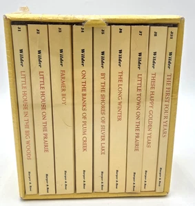 1971 Sealed Little House on the Prairie 9-Book Set Laura Ingalls Wilder Yellow - Bild 1 von 7