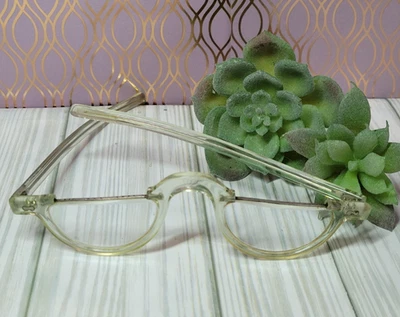 Marco de gafas transparente de media carrera de colección para lectores estilo clásico vintage Foto 1 de 4