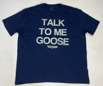 Camiseta Top Gun Talk To Me Goose Gráfica Hombre XXL Azul Manga Corta Película Foto 1 de 4