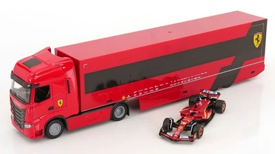 1:43 Bburago Ferrari Iveco S-Way 570 race transporter set with SF-24 - Bild 1 von 4