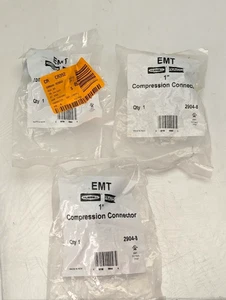 Pack of 3 Hubbell RACO 1 in. Uninsulated EMT Compression Connector 2904-8 1/Pack - Picture 1 of 12