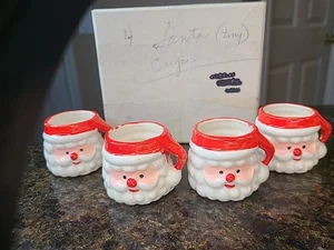 Vintage Colonial Candle Co Japan Mini Santa Becher Kerzenhalter 4er Set OVP  - Bild 1 von 14