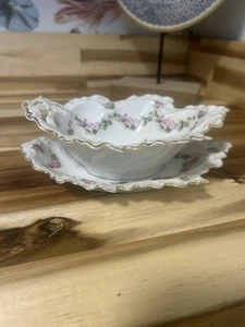 Antique Vintage Austrian Porcelain Small Bowl And Saucer Set Excellent Cond Rare - Picture 1 of 6