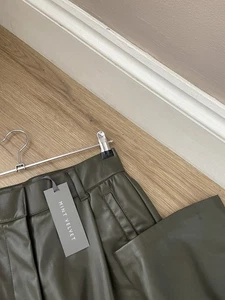 Mint Velvet Green Faux Leather Trousers Size M New Rrp £99 - Picture 1 of 4