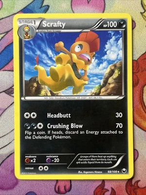 Pokemon TCG Scrafty 68/108 Rare BW Dark Explorers LP - Image 1 of 2