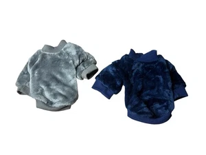 2-Pack Small Dog Fleece Sweaters XXS – Plush Soft Warm Puppy Sweatshirts - Picture 1 of 8