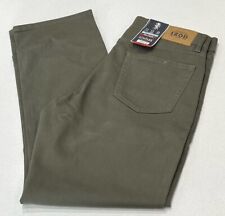 IZOD Men’s Ultraflex Regular Fit Knit Denim Stretch 5 Pocket Jeans Green 34X32