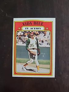 1972 Topps Vida Blue #170 in Aktion Oakland Athletics EX/MT - Bild 1 von 2