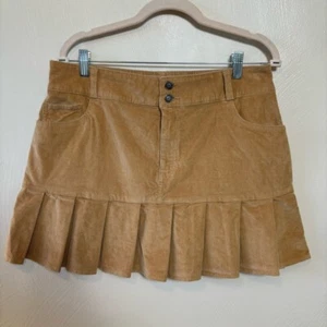 Hollister Women's High Rise Skirt Corduroy Mini Pleated Brown Tan Size Large - Picture 1 of 5