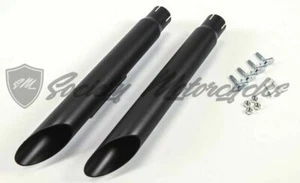 Black Dyna Slash Cut Slice Cut Exhaust System 2.5" Straight Pipes HD Harley - Picture 1 of 2