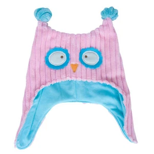 PILLOW PALS PINK/BLUE OWL BABY BONNET ANNABEL TRENDS KIDS WARM HAT - OSFA **NEW* - Picture 1 of 2