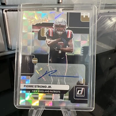 PIERRE STRONG JR ROOKIE AUTO NUMBERED TO /299 2022 DONRUSS THE ROOKIES PATRIOTS - Image 1 of 2