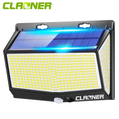 468LED Solarlampen für Außen mit Bewegungsmelder Aussenleuchte 3Modi Wandleuchte - Bild 1 von 4